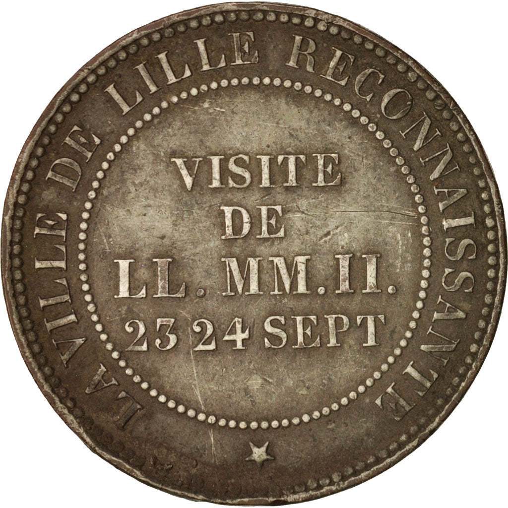 France, Token, Chamber of Commerce, Visite de Napoléon III à Lille, 1853