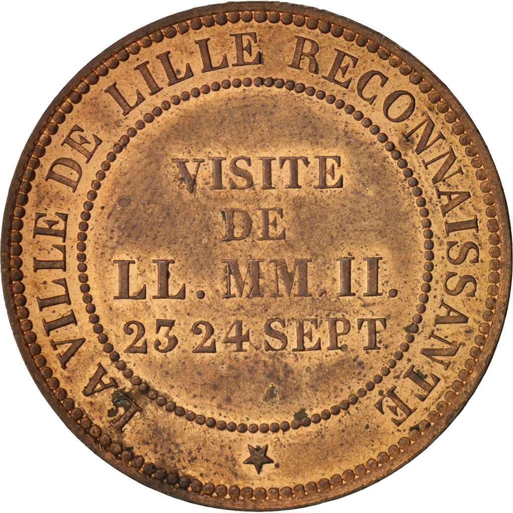 France, Jeton, Chamber of Commerce, Visite de Napoléon III à Lille, 1853