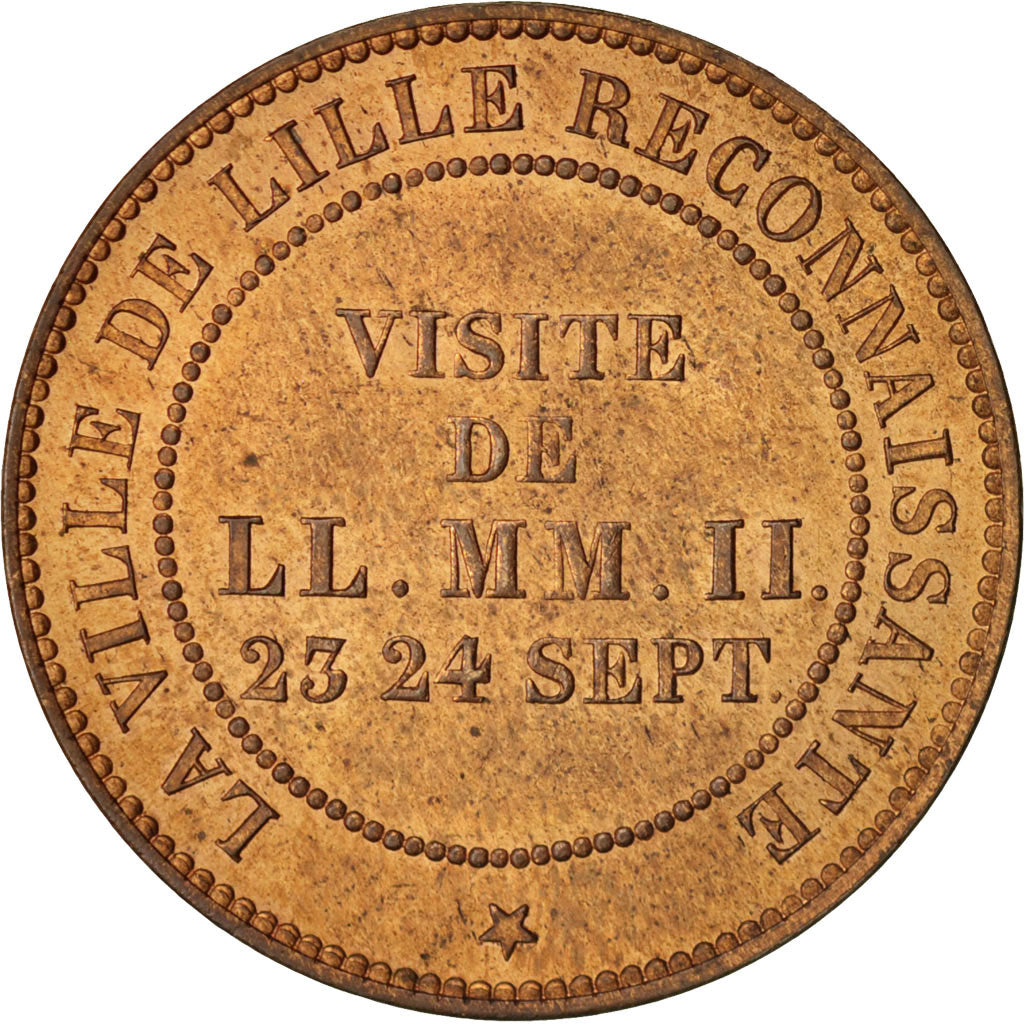 France, Token, Chamber of Commerce, Visite de Napoléon III à Lille, 1853