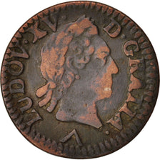 France, Louis XV, Liard à la vieille tête, Liard, 1773, Lille, VF(20-25)