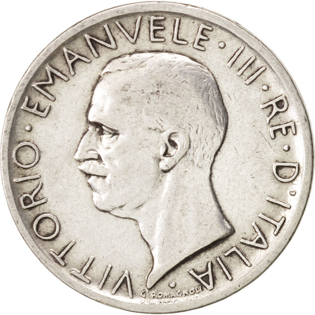 Italien, Vittorio Emanuele III, 5 Lire, 1927, Rome, S+, Silber, KM:67.1