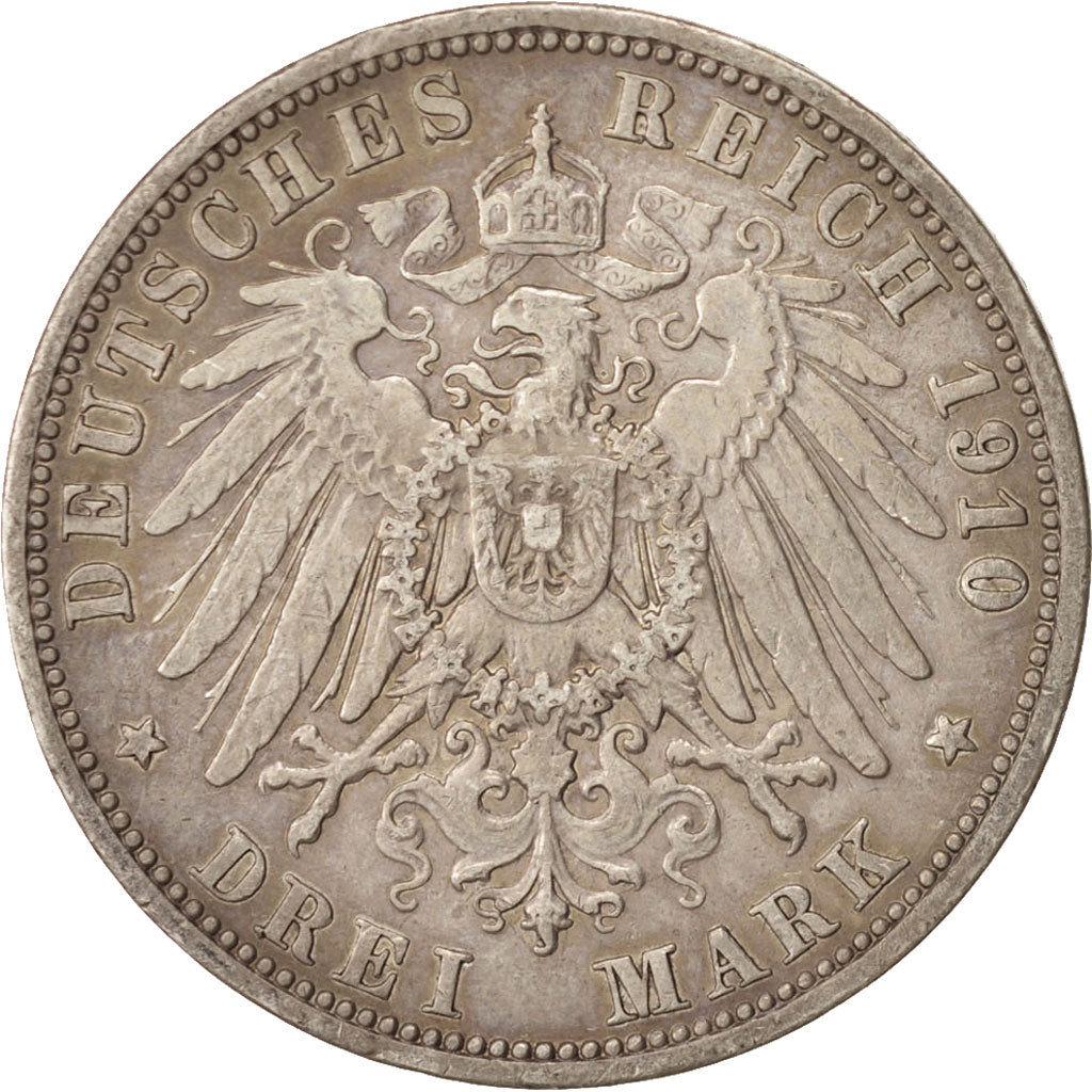 Münze, Deutsch Staaten, PRUSSIA, Wilhelm II, 3 Mark, 1910, Berlin, SS, Silber