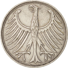 GERMANY - FEDERAL REPUBLIC, 5 Mark, 1951, Munich, AU(50-53), Silver, KM:112.1