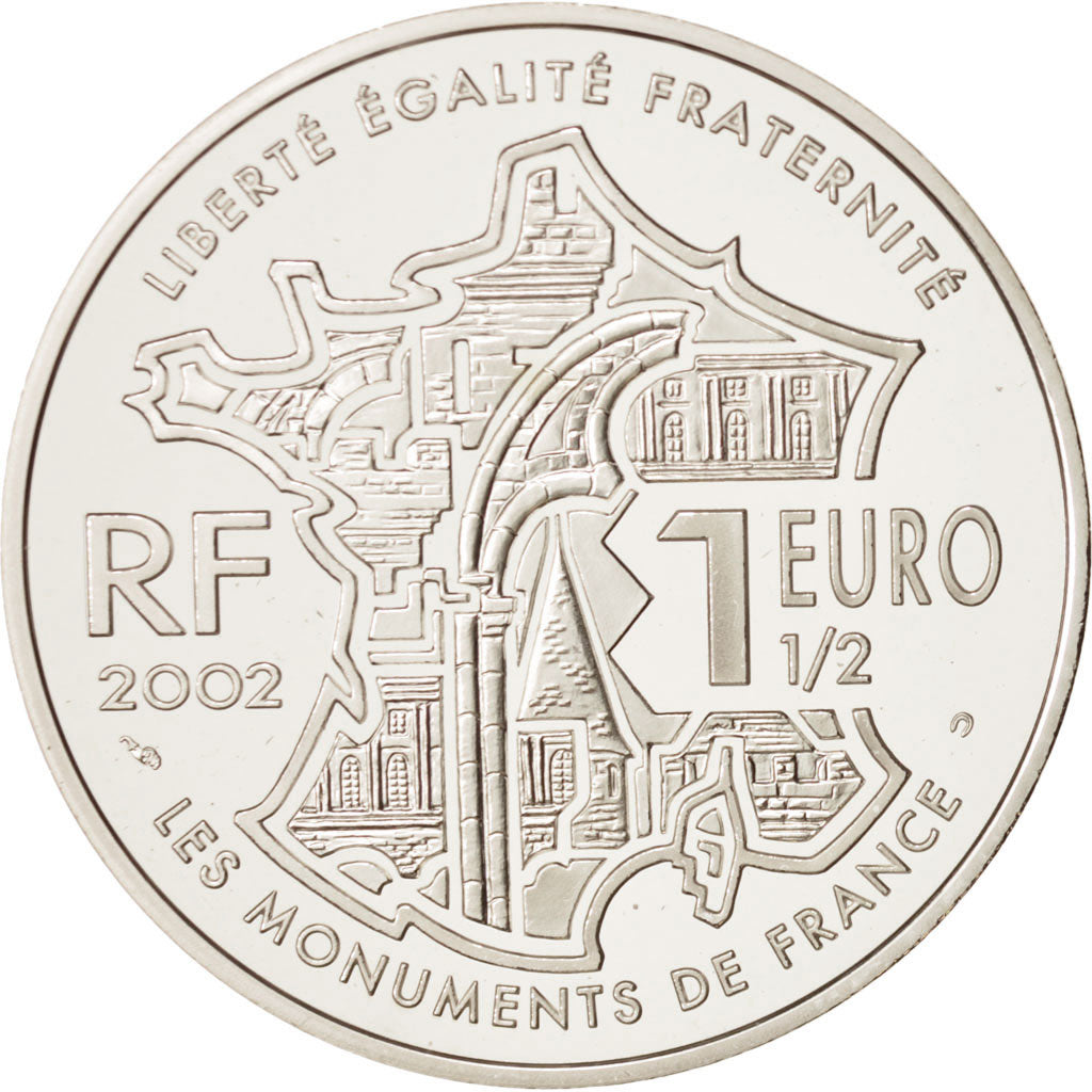 France, 1-1/2 Euro, 2002, MS(65-70), Silver, KM:1307