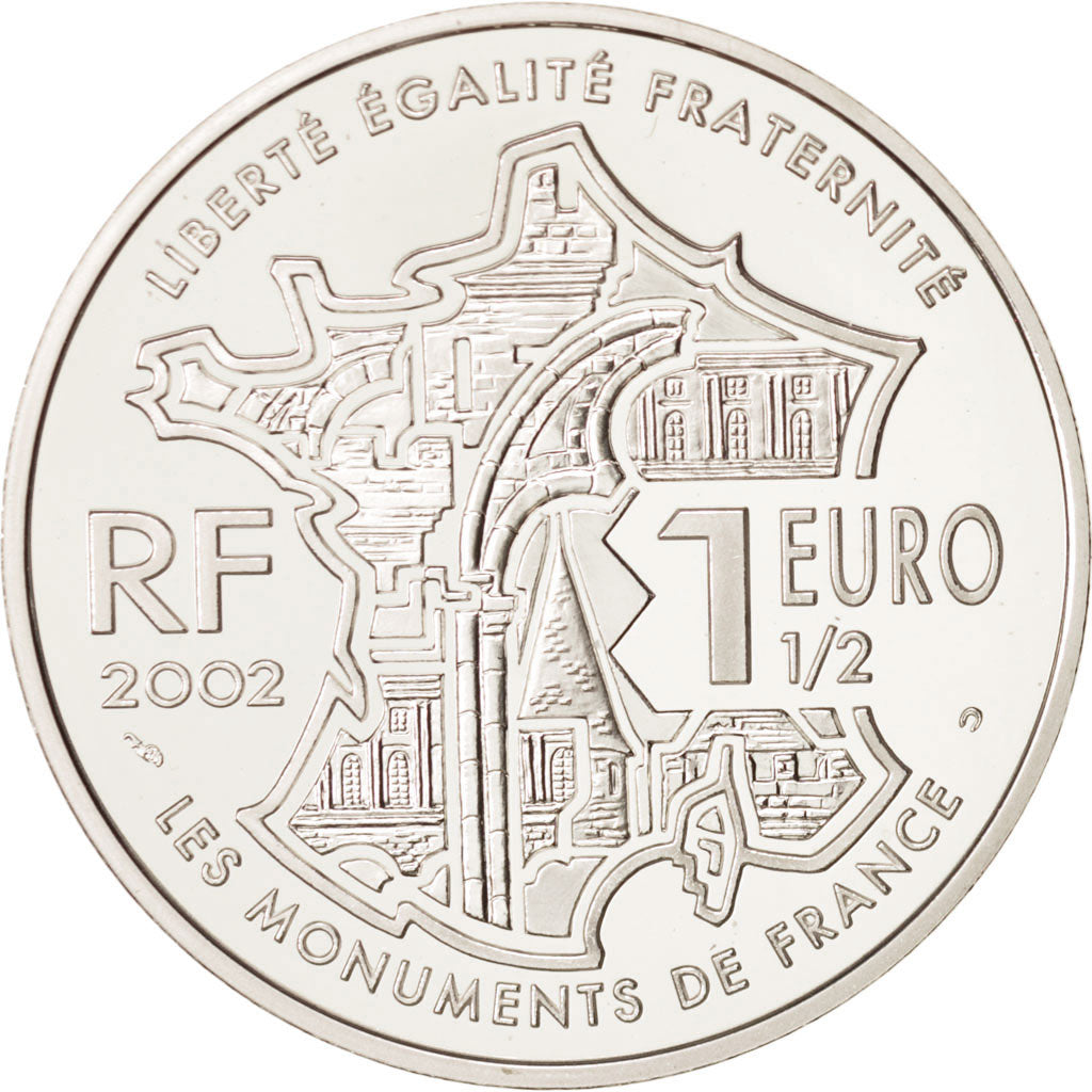 France, 1-1/2 Euro, 2002, MS(65-70), Silver, KM:1305