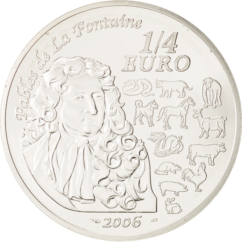 France, 1/4 Euro, 2006, MS(65-70), Silver, KM:1415