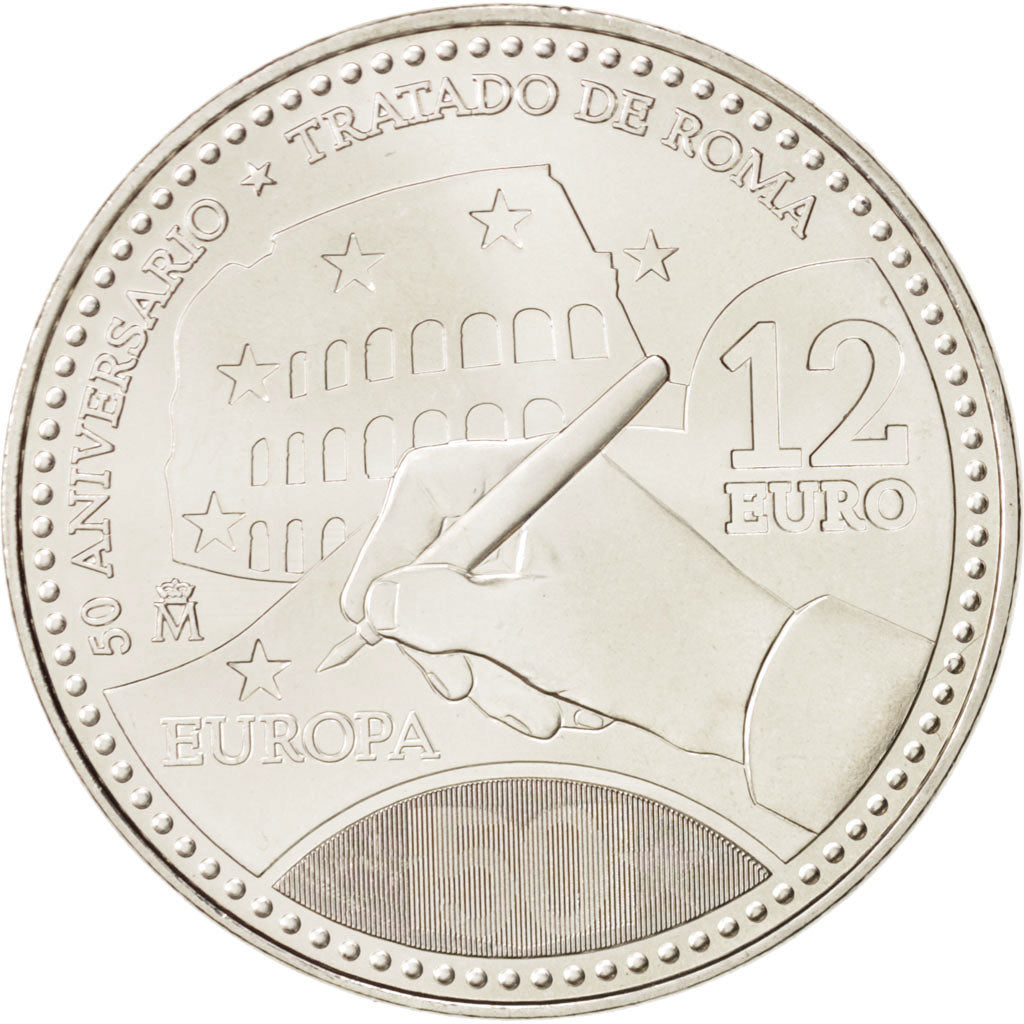 Spain, 12 Euro, 2007, MS(65-70), Silver, KM:1129