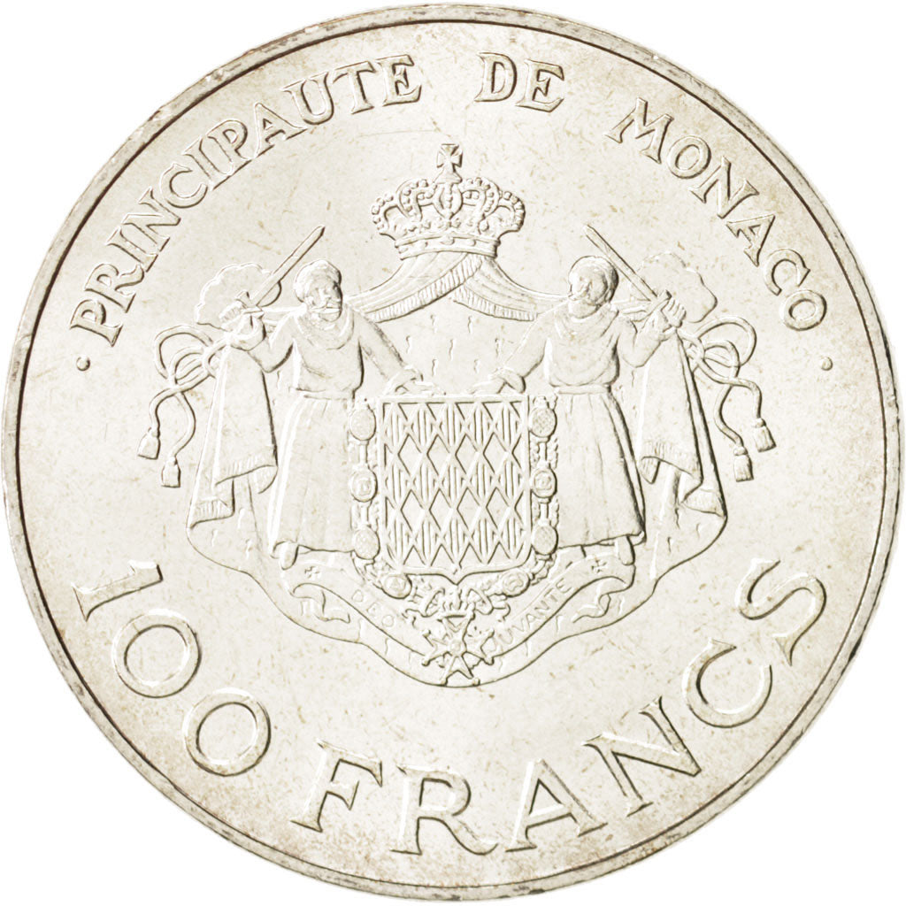 Munten, Monaco, Rainier III, 100 Francs, 1982, UNC-, Zilver, KM:161