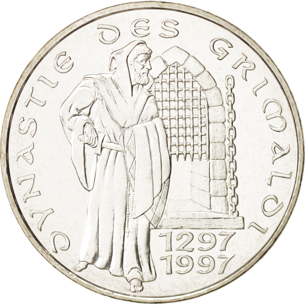 Monaco, Rainier III, 100 Francs, 1997, Paris, MS(64), Silver, KM:176