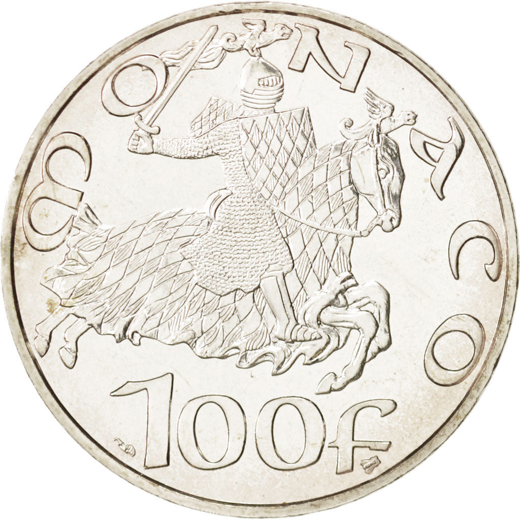 Monaco, Rainier III, 100 Francs, 1997, Paris, MS(64), Silver, KM:176