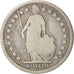 SWITZERLAND, Franc, 1875, Bern, KM #24, F(12-15), Silver, 23.2, 4.69