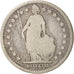 SWITZERLAND, Franc, 1875, Bern, KM #24, F(12-15), Silver, 23.2, 4.69