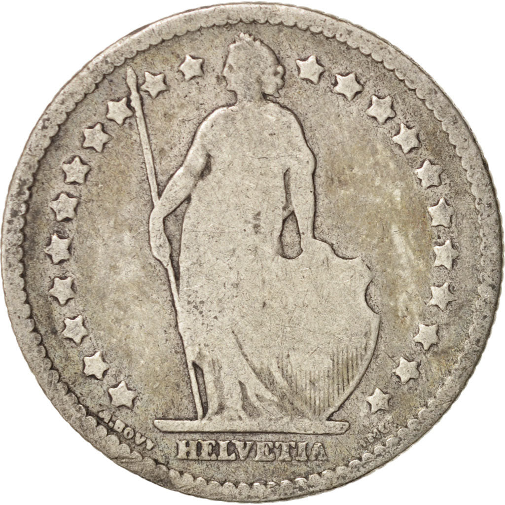 Switzerland, Franc, 1875, Bern, F(12-15), Silver, KM:24