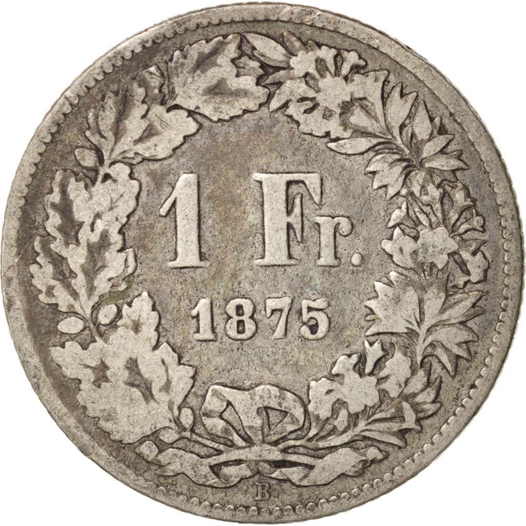 Switzerland, Franc, 1875, Bern, F(12-15), Silver, KM:24