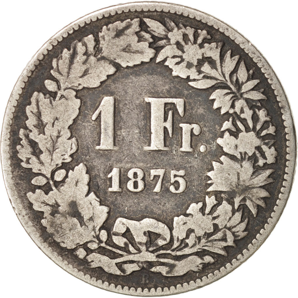 Switzerland, Franc, 1875, Bern, F(12-15), Silver, KM:24