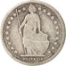 Munten, Zwitserland, Franc, 1876, Bern, ZG+, Zilver, KM:24