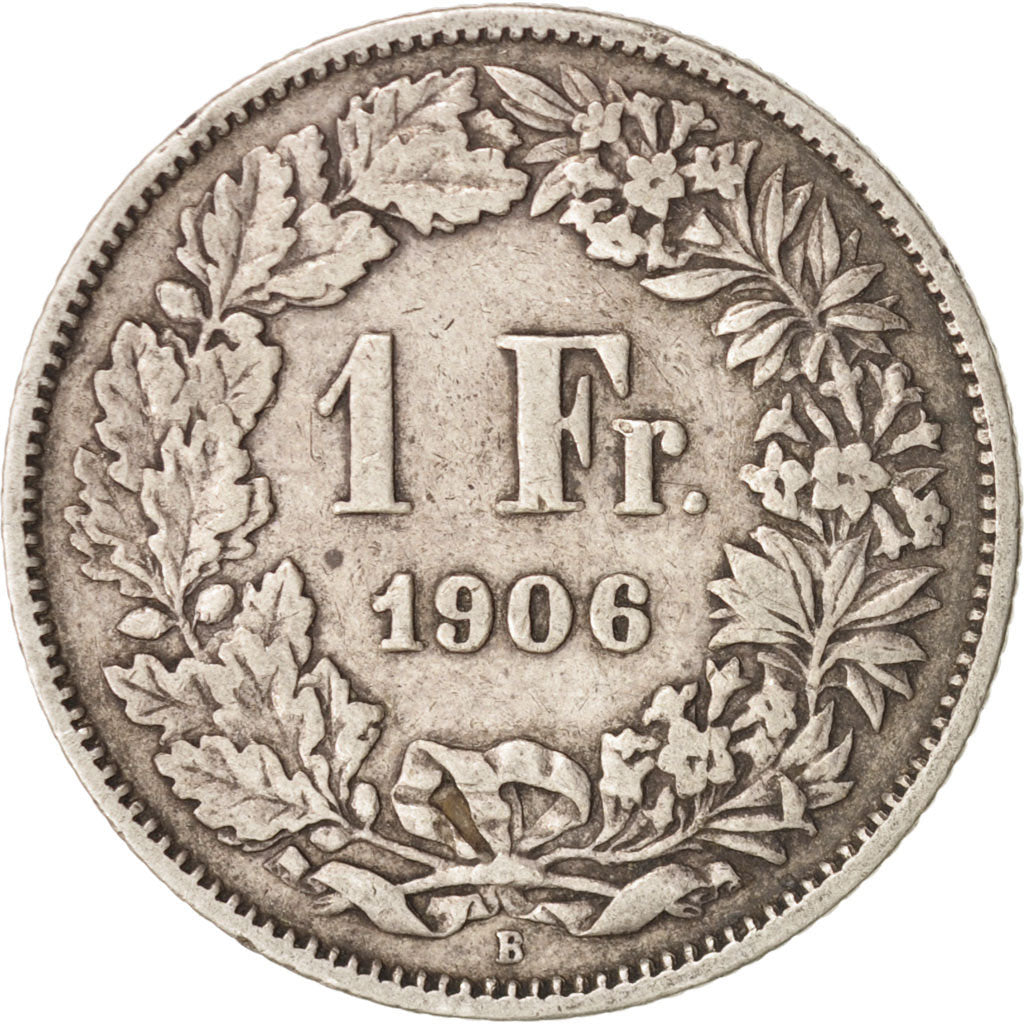 Switzerland, Franc, 1906, Bern, VF(30-35), Silver, KM:24