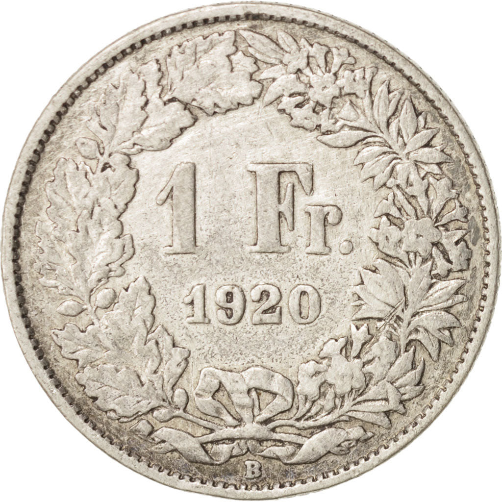 Coin, Switzerland, Franc, 1920, Bern, VF(20-25), Silver, KM:24
