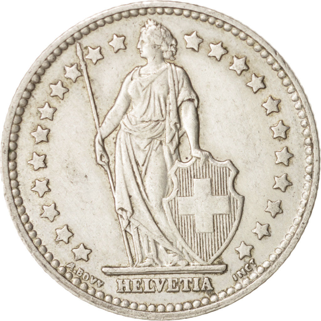 Coin, Switzerland, Franc, 1958, Bern, AU(50-53), Silver, KM:24