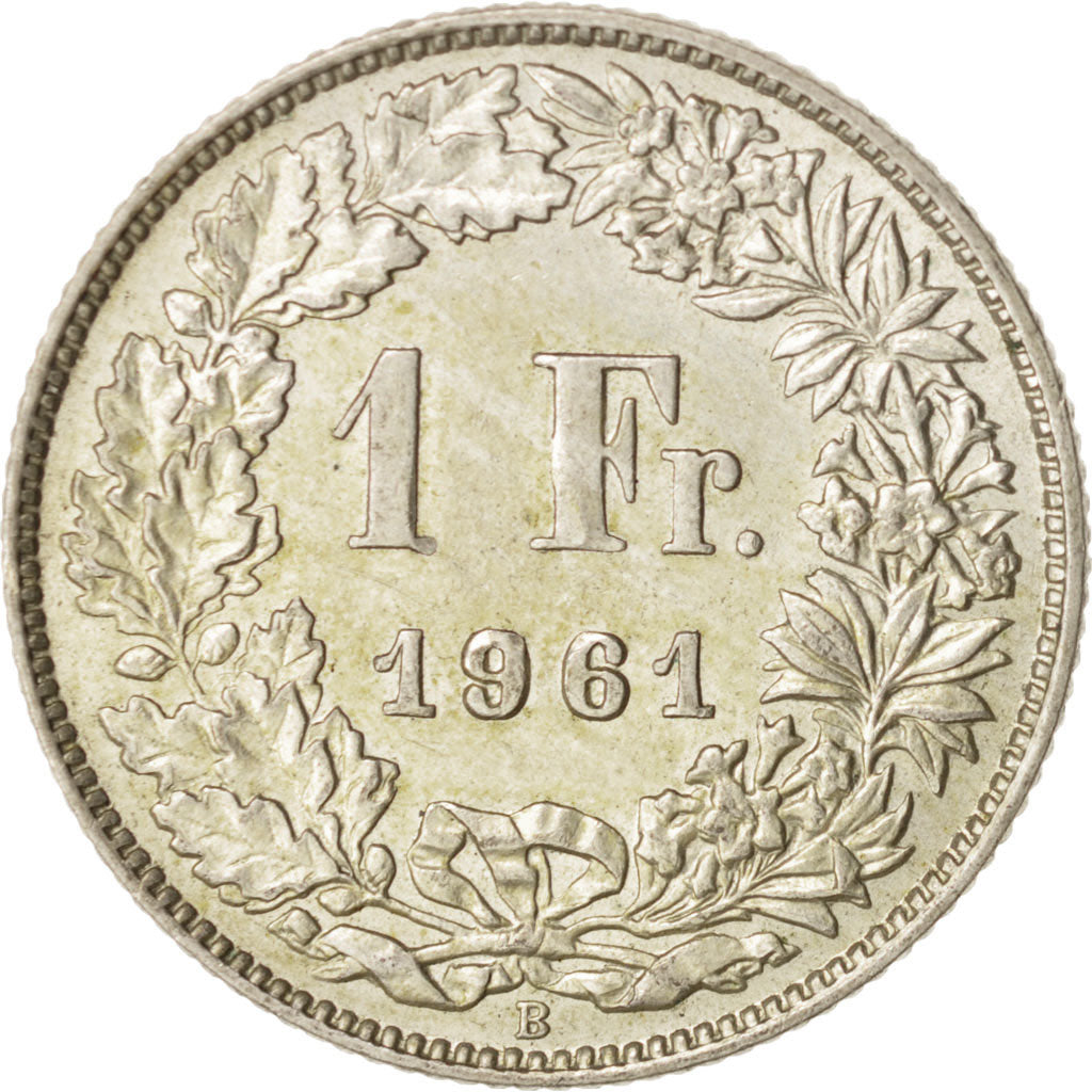 Switzerland, Franc, 1961, Bern, AU(55-58), Silver, KM:24