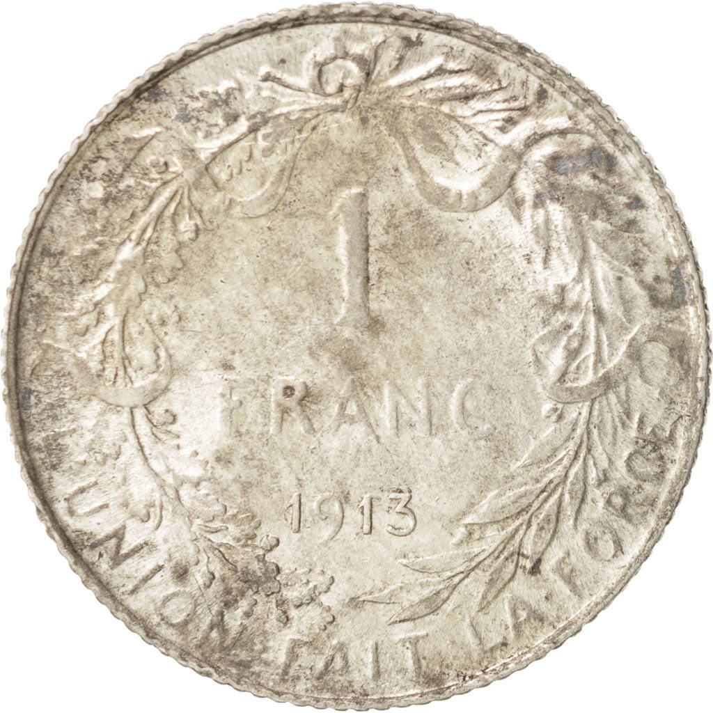 Coin, Belgium, Franc, 1913, AU(55-58), Silver, KM:72