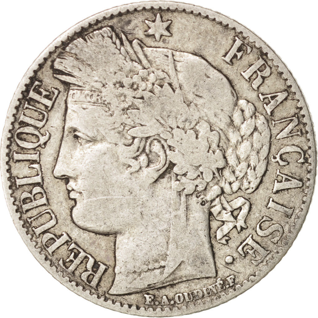 France, Cérès, Franc, 1888, Paris, VF(20-25), Silver, KM:822.1, Gadoury:465a