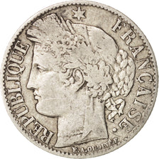 France, Cérès, Franc, 1888, Paris, VF(20-25), Silver, KM:822.1, Gadoury:465a