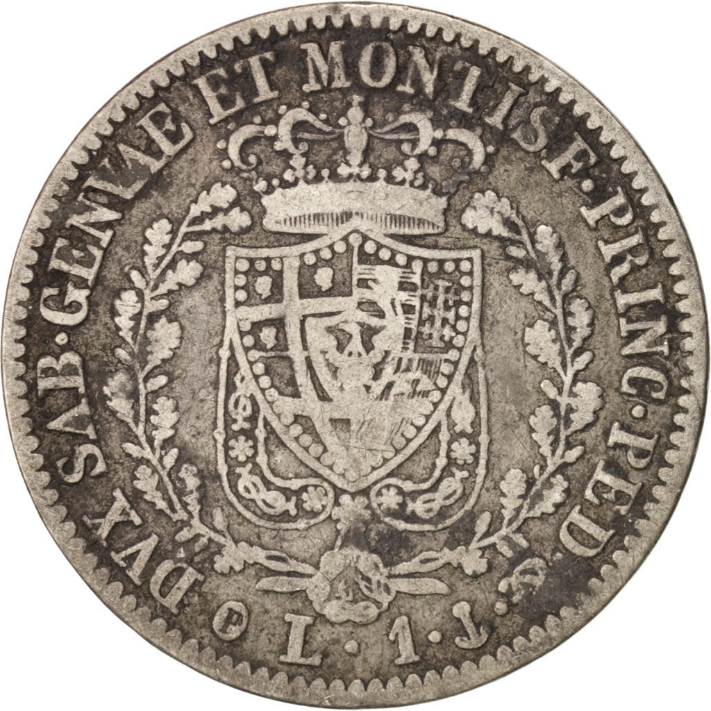 États italiens, SARDINIA, Carlo Felice, Lira, 1828, Torino, TB, Argent