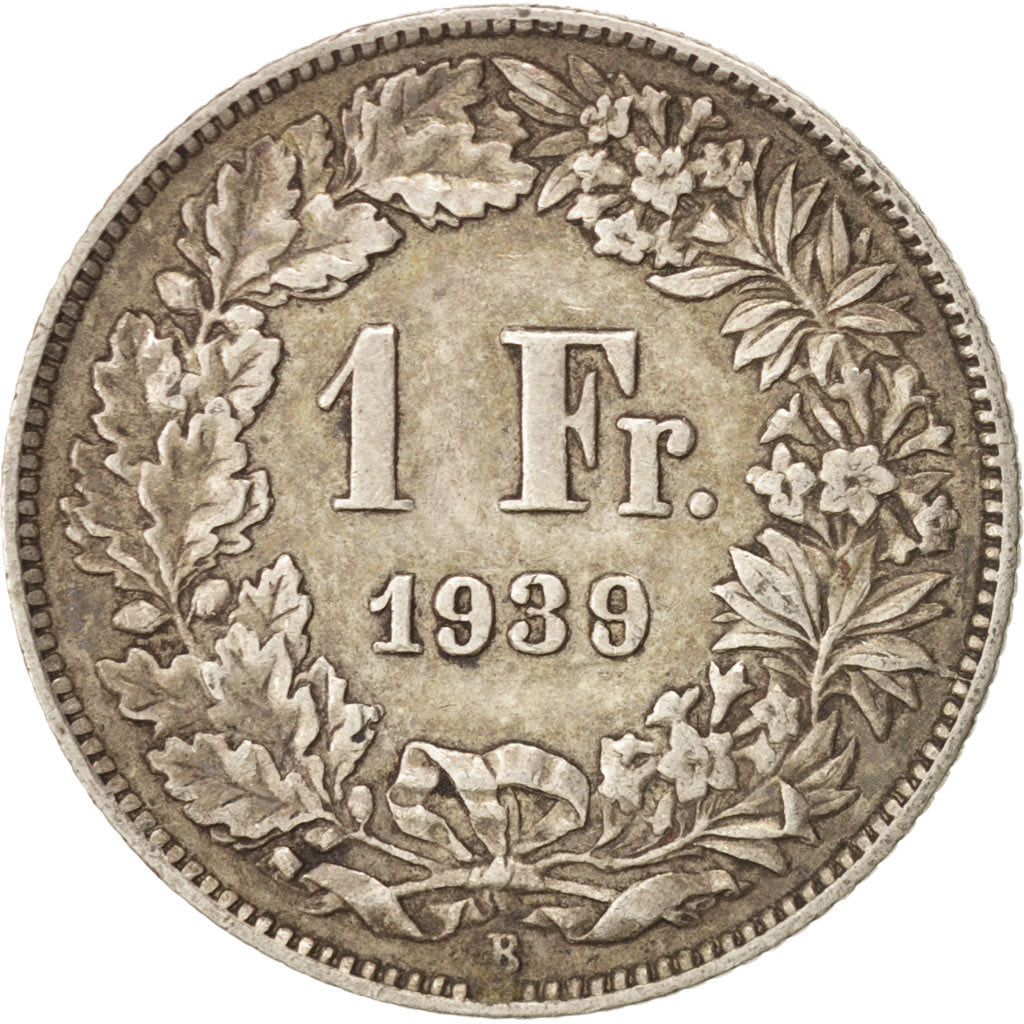 Coin, Switzerland, Franc, 1939, Bern, EF(40-45), Silver, KM:24