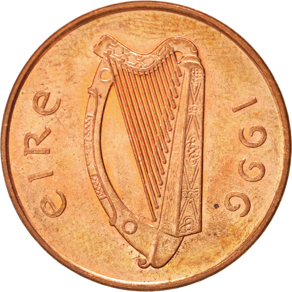 IRELAND REPUBLIC, 2 Pence, 1996, AU(55-58), Copper Plated Steel, KM:21a
