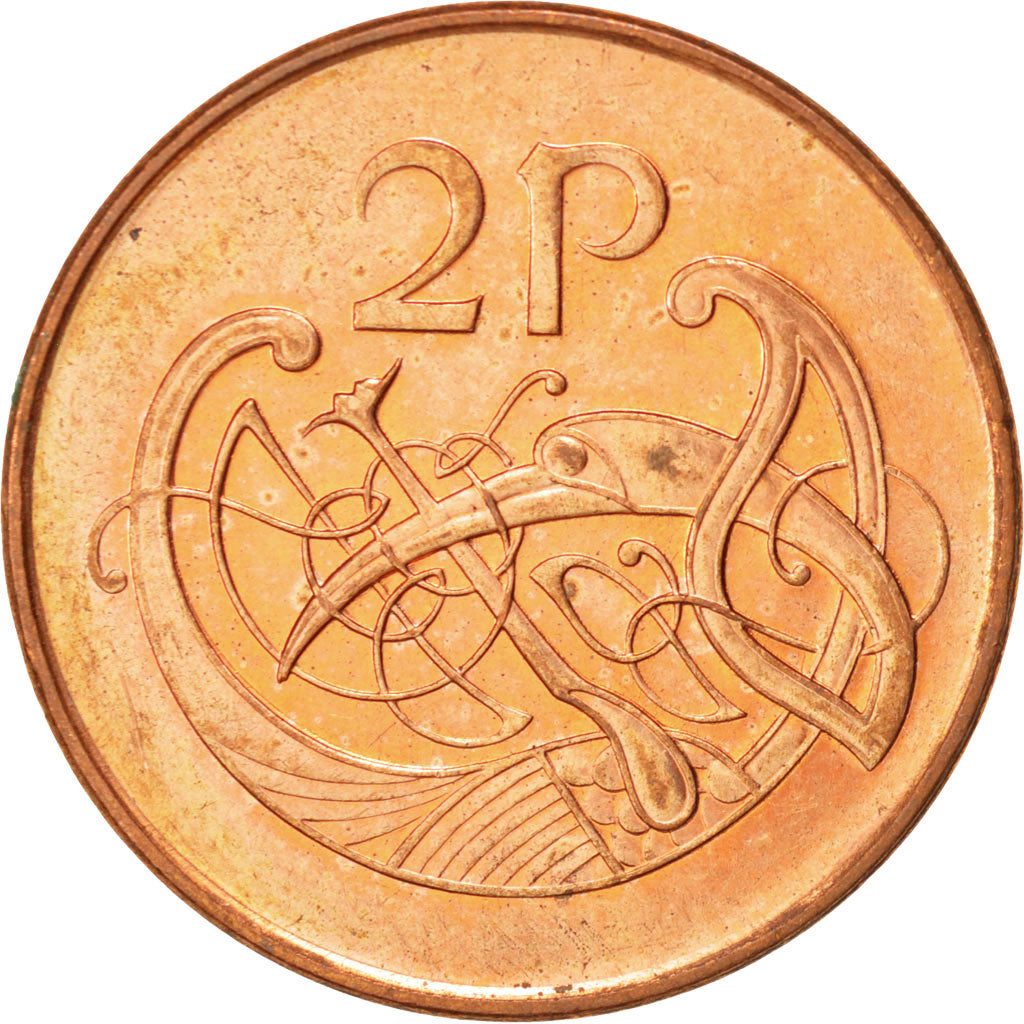 IRELAND REPUBLIC, 2 Pence, 1996, AU(55-58), Copper Plated Steel, KM:21a