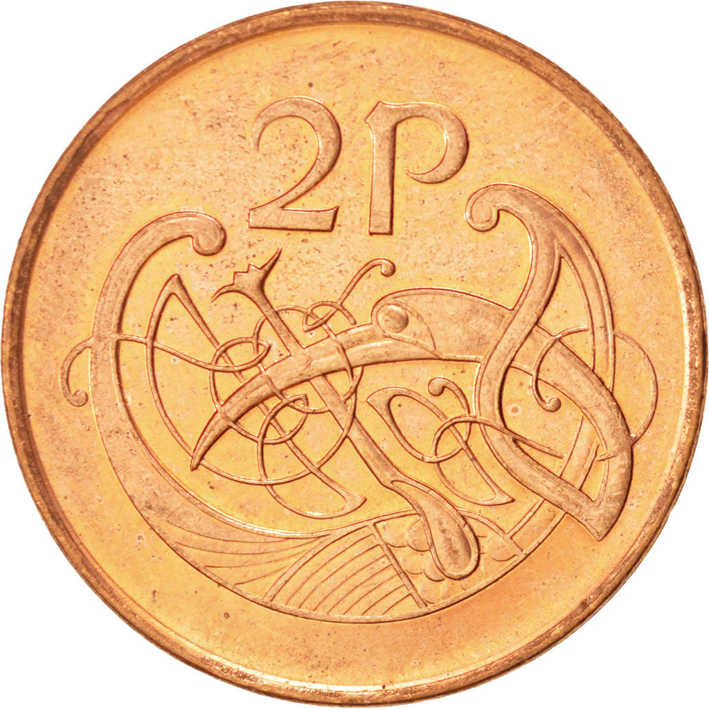 Coin, IRELAND REPUBLIC, 2 Pence, 1996, MS(60-62), Copper Plated Steel, KM:21a