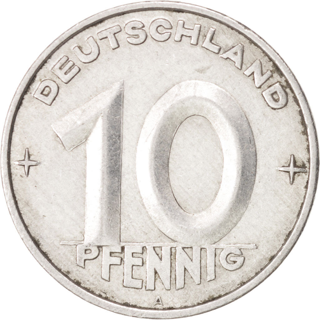 Monnaie, GERMAN-DEMOCRATIC REPUBLIC, 10 Pfennig, 1953, Berlin, TTB+, Aluminium