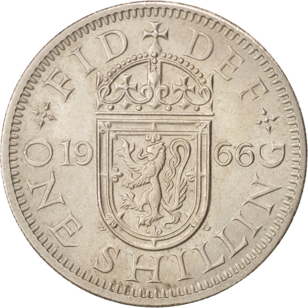 Coin, Great Britain, Elizabeth II, Shilling, 1966, MS(63), Copper-nickel, KM:904