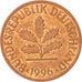 Monnaie, République fédérale allemande, Pfennig, 1996, Karlsruhe, TTB+