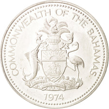 Bahamas, Elizabeth II, 2 Dollars, 1974, Franklin Mint, U.S.A., AU(55-58)