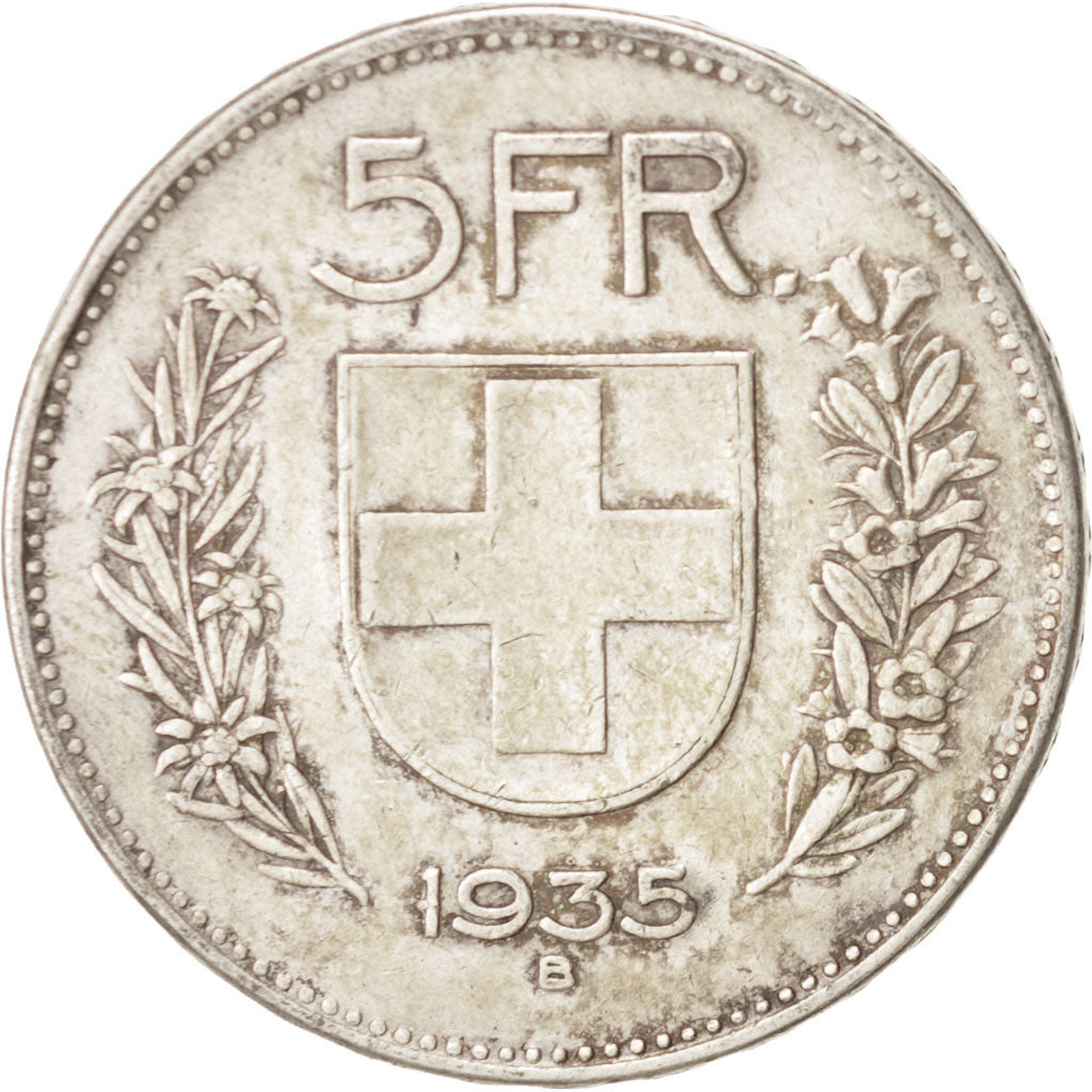 Switzerland, 5 Francs, 1935, Bern, VF(30-35), Silver, KM:40