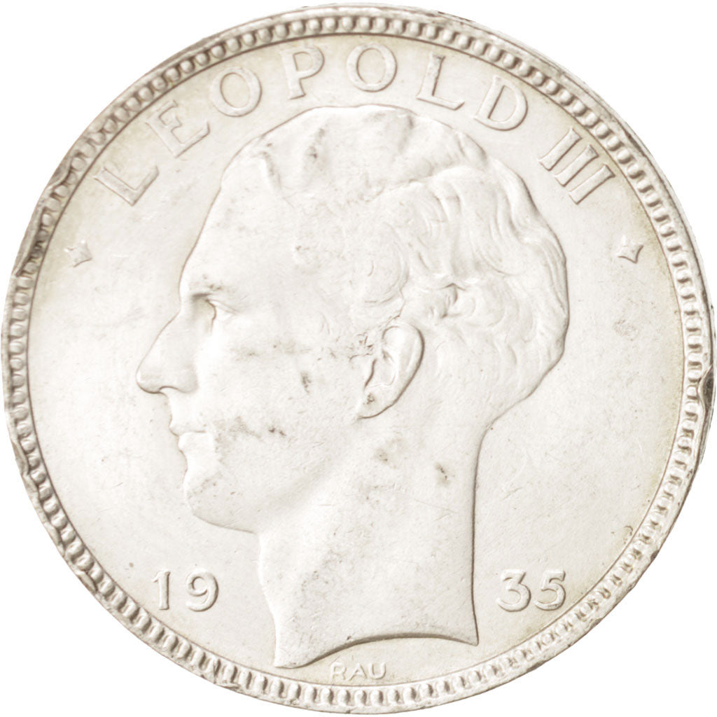 Belgium, 20 Francs, 20 Frank, 1935, EF(40-45), Silver, KM:105