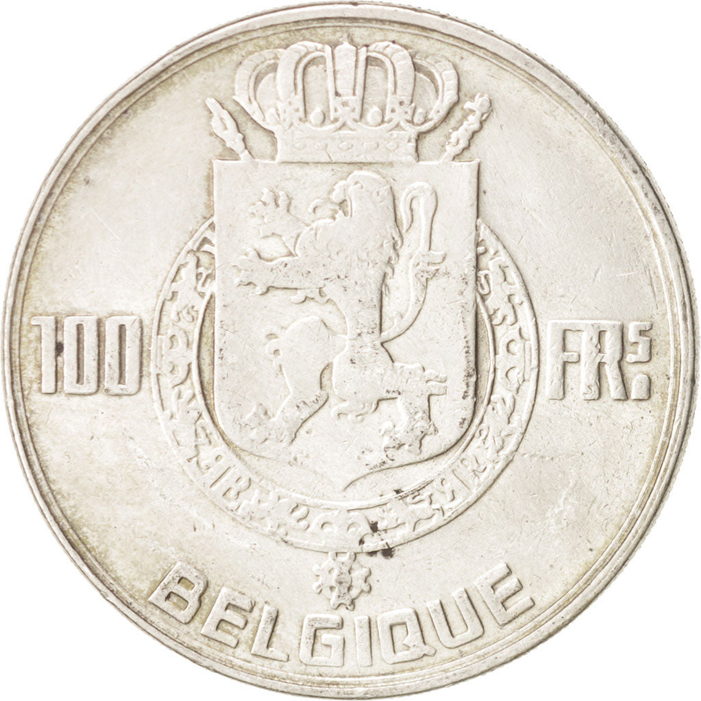 Coin, Belgium, 100 Francs, 100 Frank, 1950, AU(50-53), Silver, KM:138.1