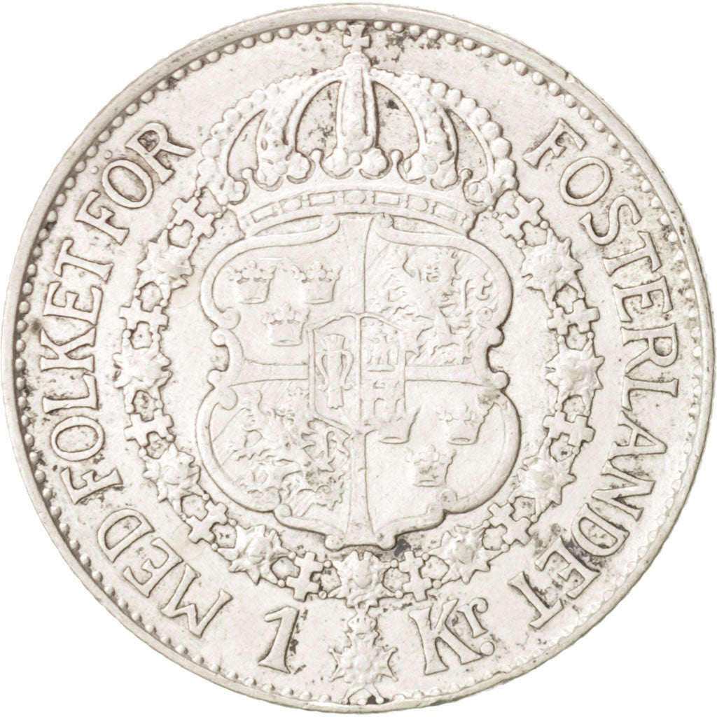 Sweden, Gustaf V, Krona, 1939, AU(55-58), Silver, KM:786.2