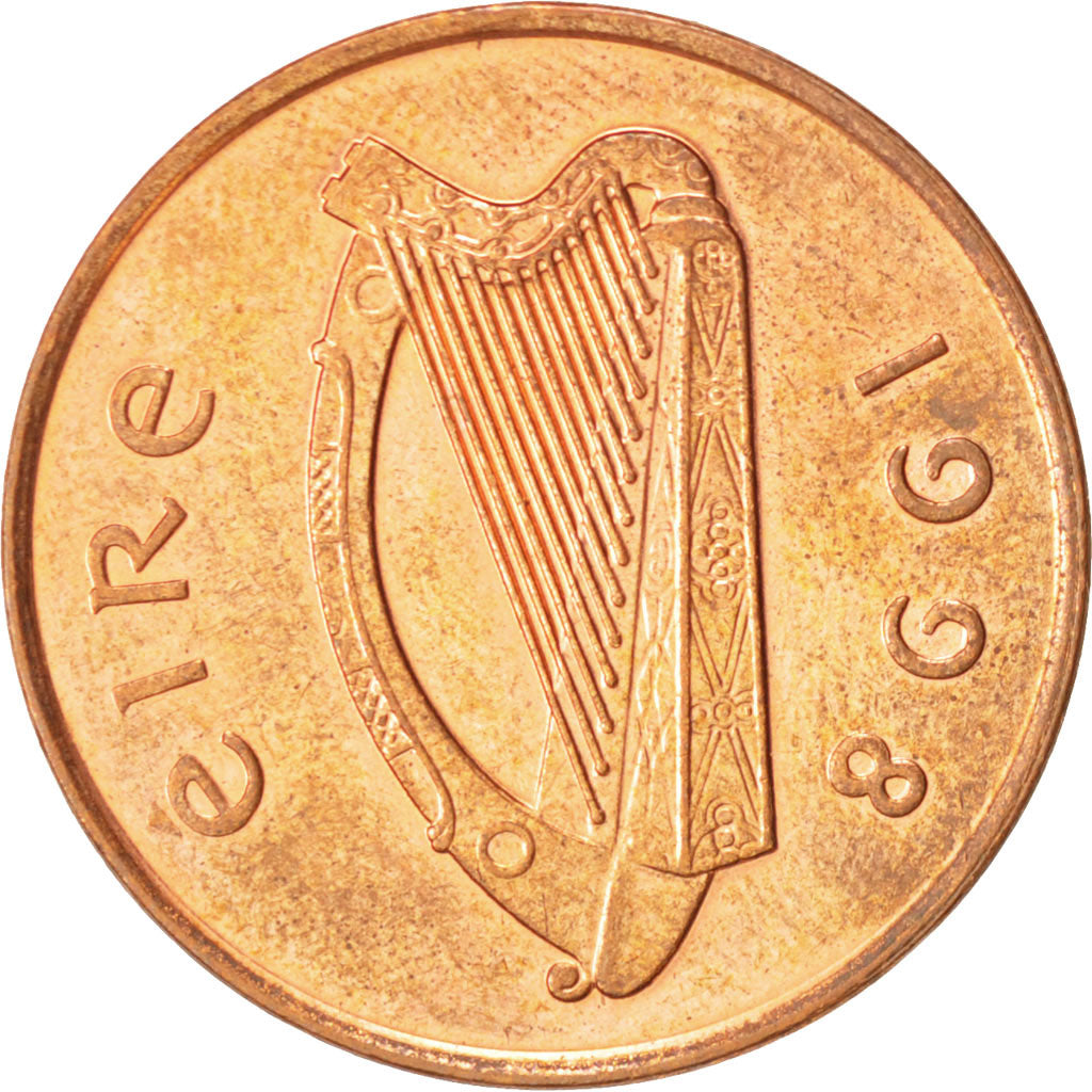 IRELAND REPUBLIC, 2 Pence, 1998, AU(55-58), Copper Plated Steel, KM:21a