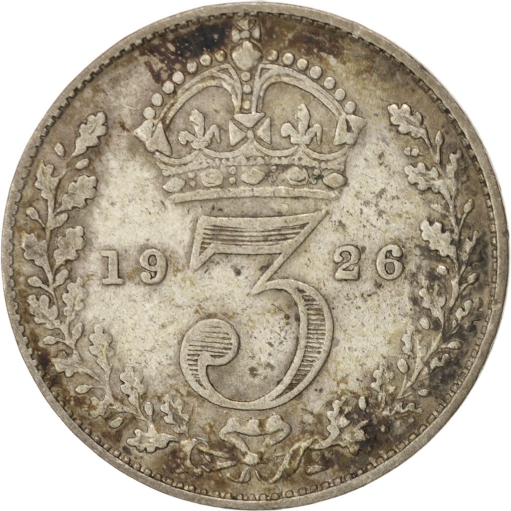 Moneta, Gran Bretagna, George V, 3 Pence, 1926, BB, Argento, KM:813a