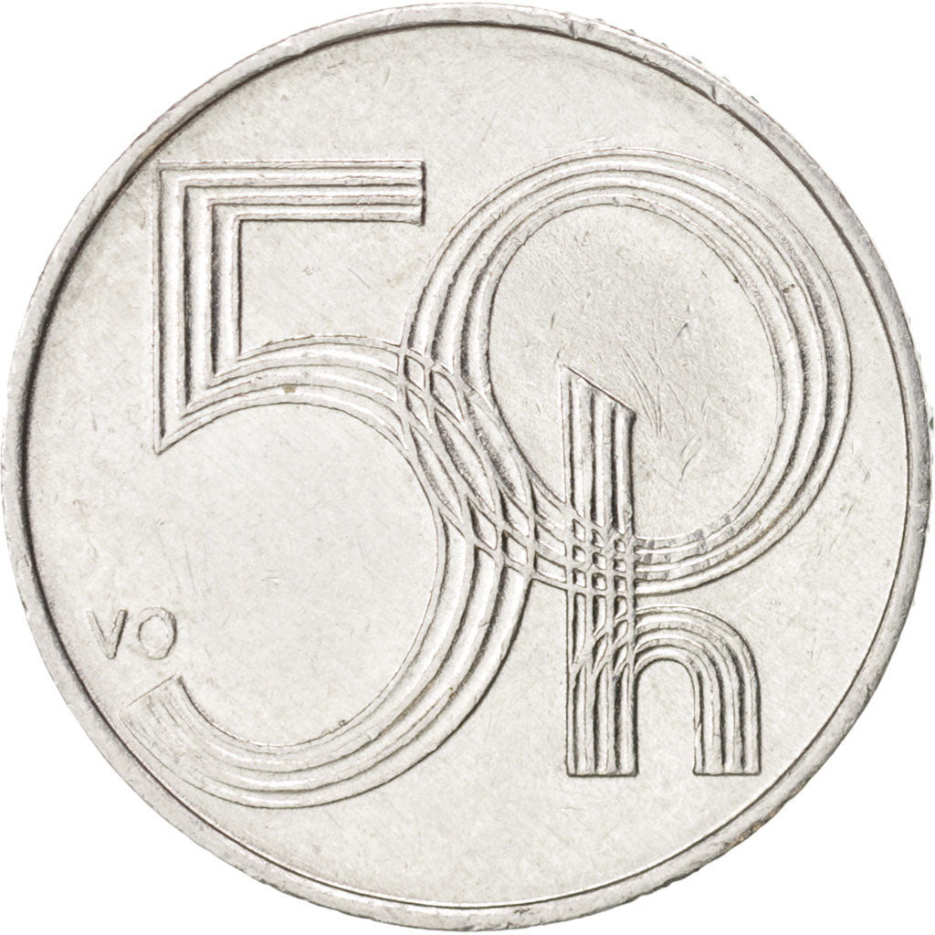 Coin, Czech Republic, 50 Haleru, 2001, MS(65-70), Aluminum, KM:3.1