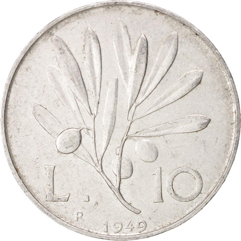 Monnaie, Italie, 10 Lire, 1949, Rome, TTB+, Aluminium, KM:90