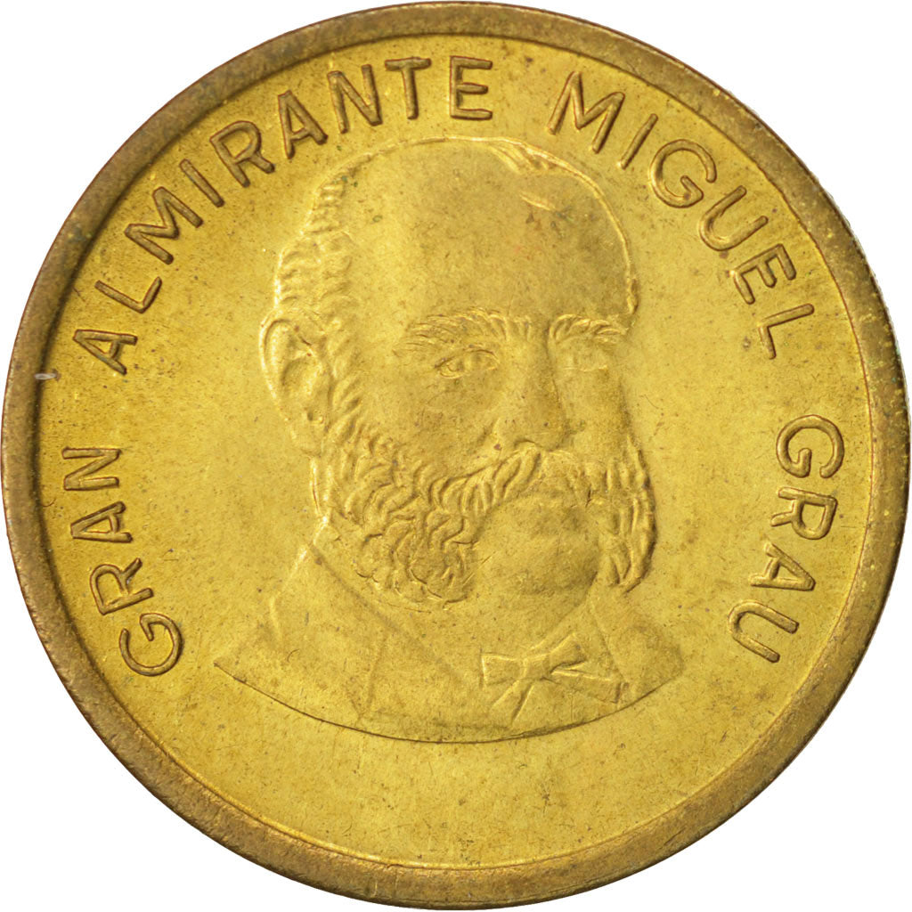 Perú, 50 Centimos, 1986, Lima, EBC+, Latón, KM:295