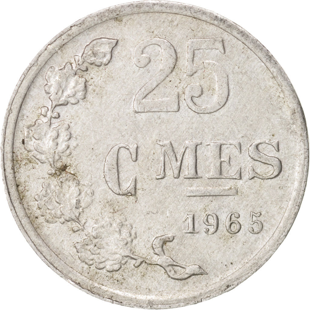 Moneda, Luxemburgo, Jean, 25 Centimes, 1965, MBC+, Aluminio, KM:45a.1