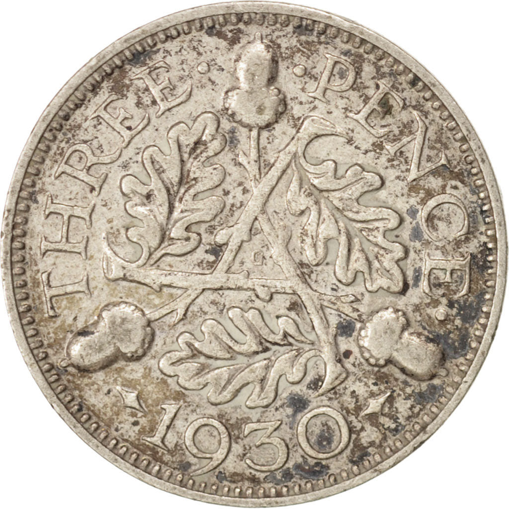 Moneta, Gran Bretagna, George V, 3 Pence, 1930, BB+, Argento, KM:831