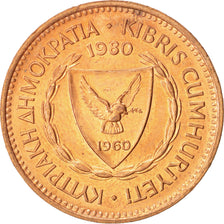 Moneda, Chipre, 5 Mils, 1980, SC, Bronce, KM:39