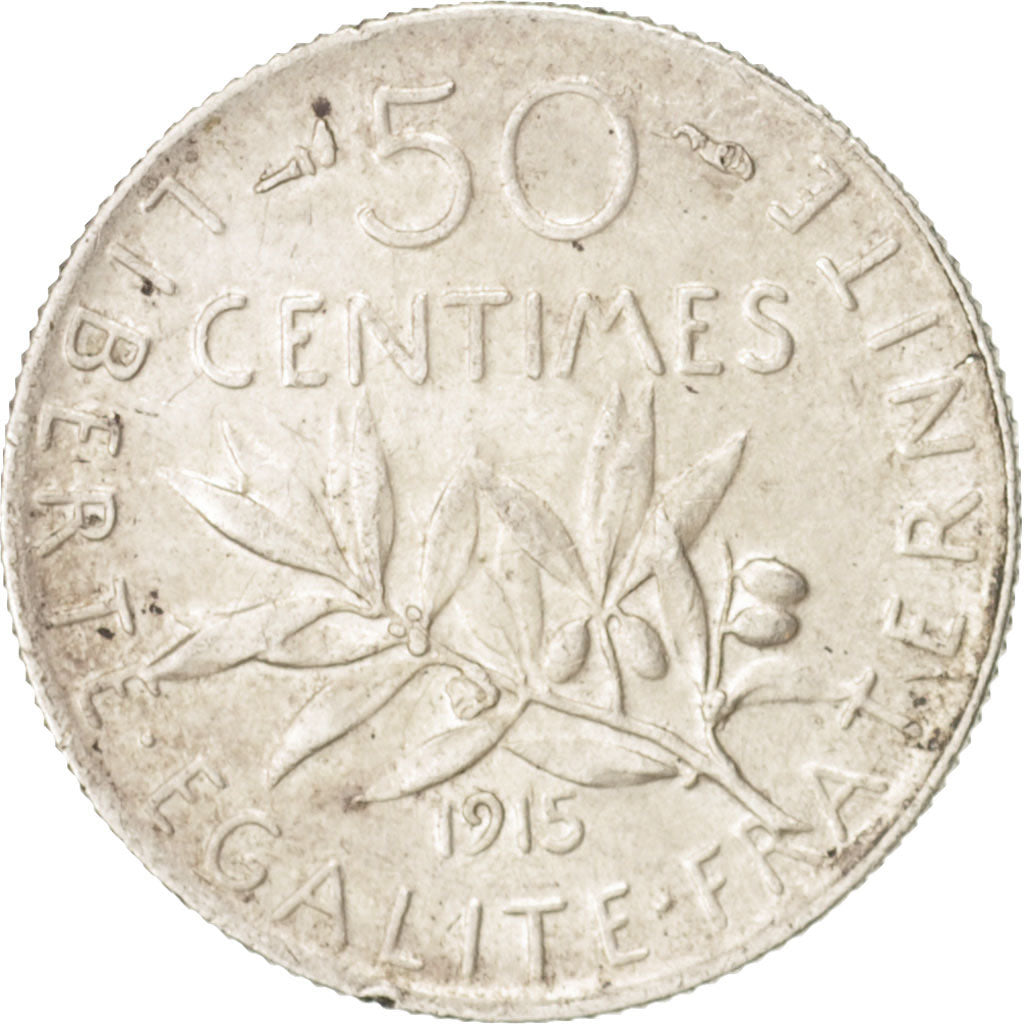Monnaie, France, Semeuse, 50 Centimes, 1915, Paris, TTB+, Argent, KM:854