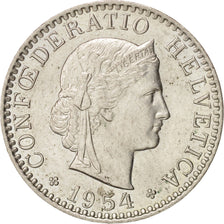 Coin, Switzerland, 20 Rappen, 1954, Bern, MS(60-62), Copper-nickel, KM:29a